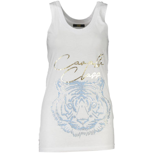 Cavalli Class Weißes Baumwoll-Tank-Top