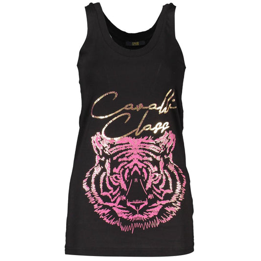Cavalli Class Schwarzes Baumwoll-Tank-Top