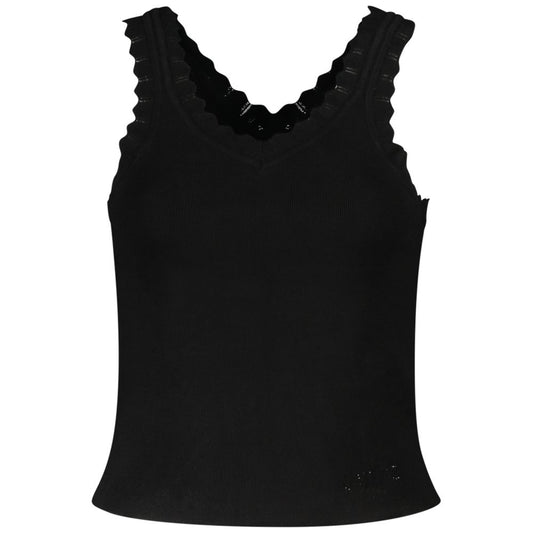 Guess Jeans Schwarzes Viskose-Tank-Top