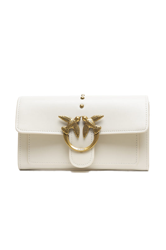 PINKO Weißes Leder One Simply Love Mini Tasche
