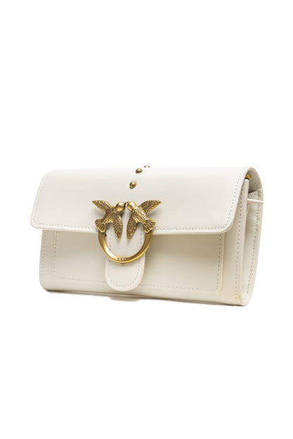 PINKO Weißes Leder One Simply Love Mini Tasche