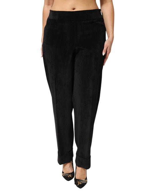 BENCIVENGA Schwarze Straight Dress Hose mit hoher Taille