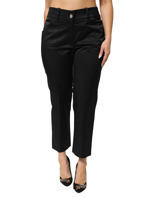 BENCIVENGA Schwarze Hose mit geradem Bein aus einer Baumwollmischung