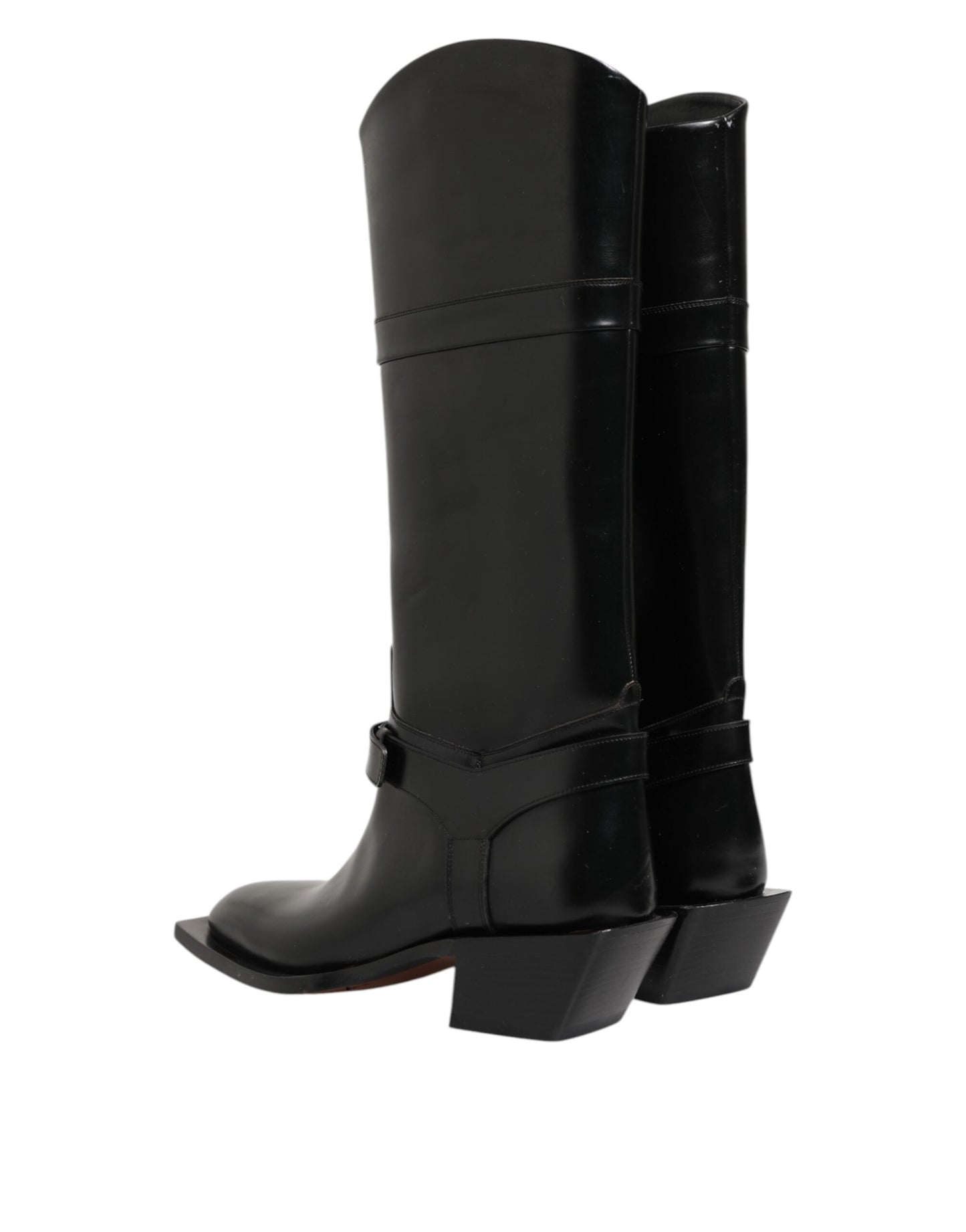 Dolce & Gabbana Schwarzes Logo Plaque Over The Calf Stiefel Schuhe
