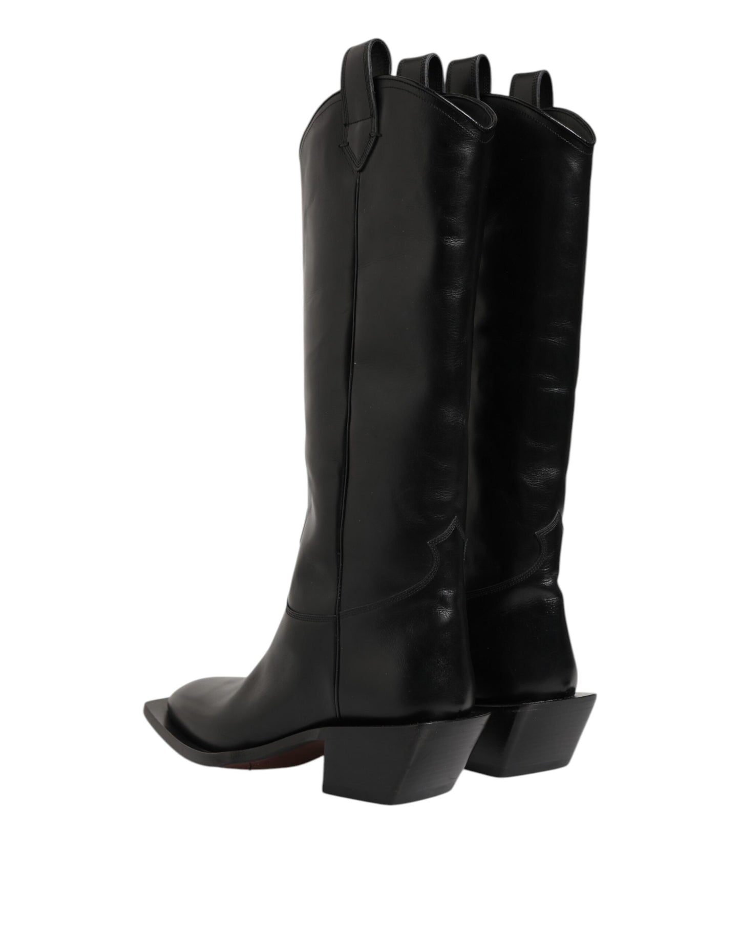 Dolce & Gabbana Schwarz Leder Over The Calf Biker Stiefel Schuhe