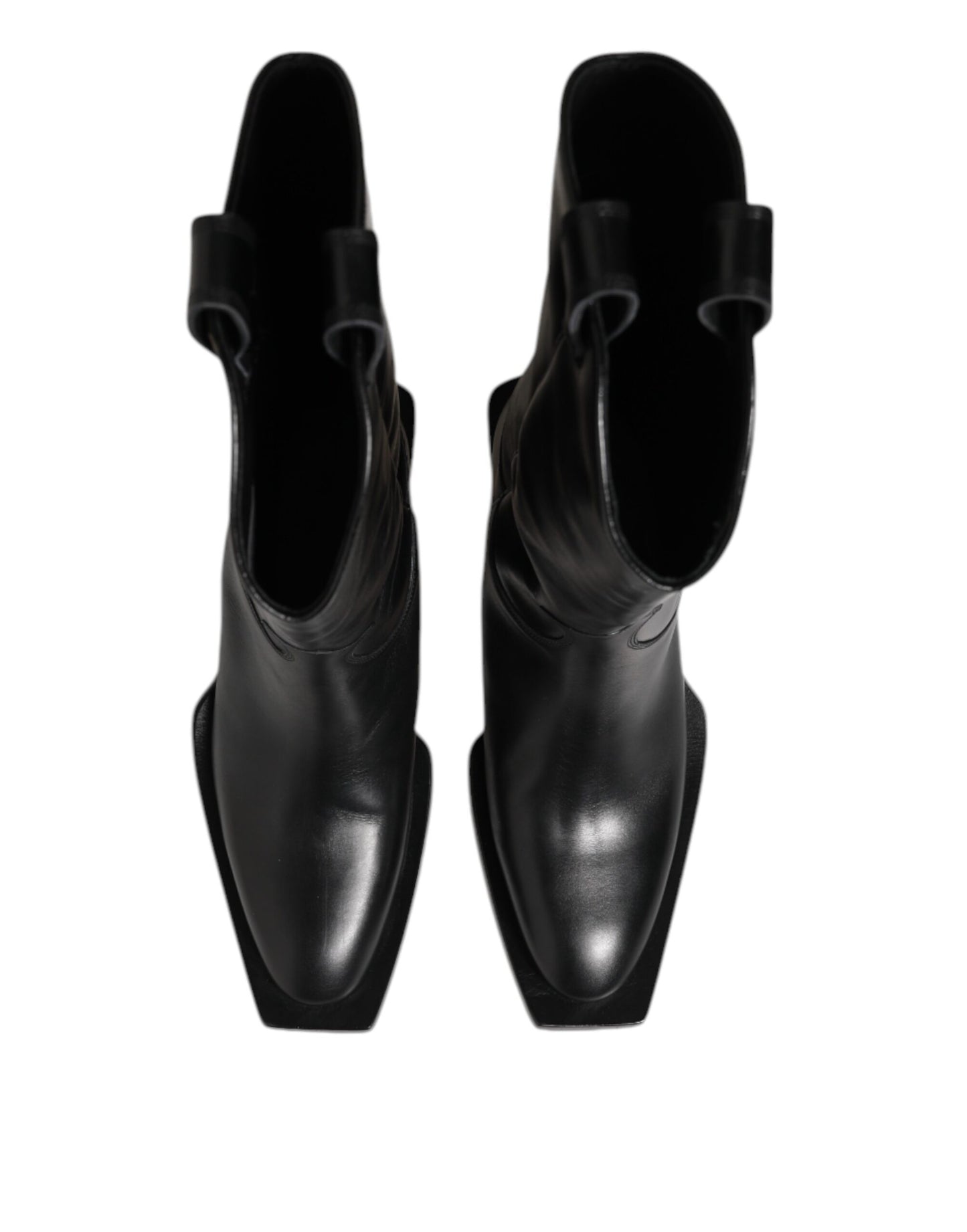 Dolce & Gabbana Schwarz Leder Over The Calf Biker Stiefel Schuhe
