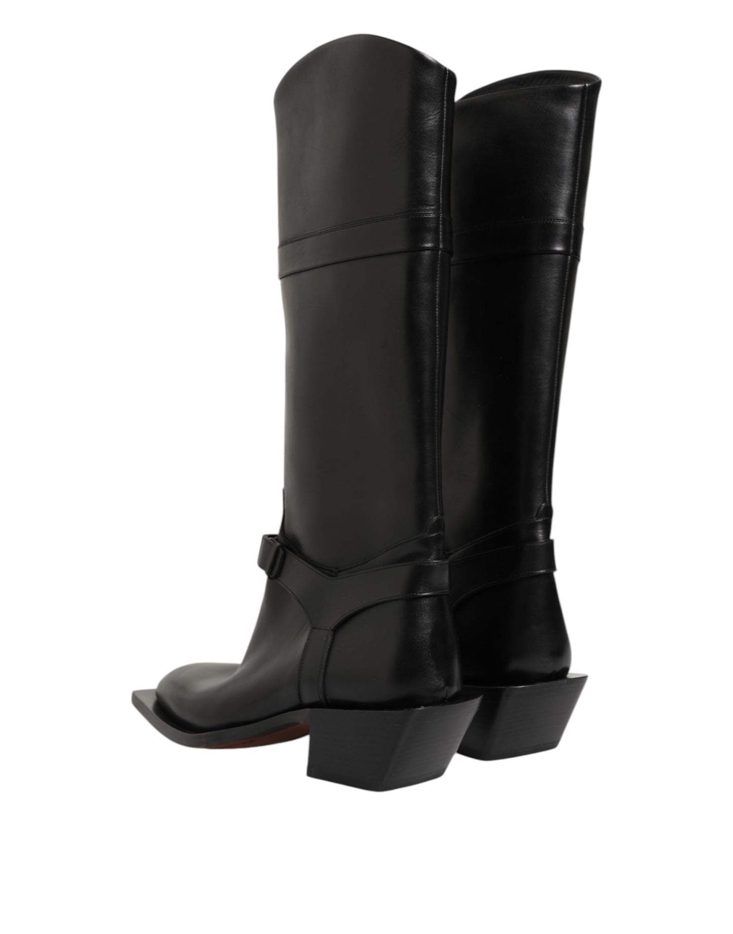 Dolce & Gabbana Schwarzes Logo Plaque Over The Calf Stiefel Schuhe