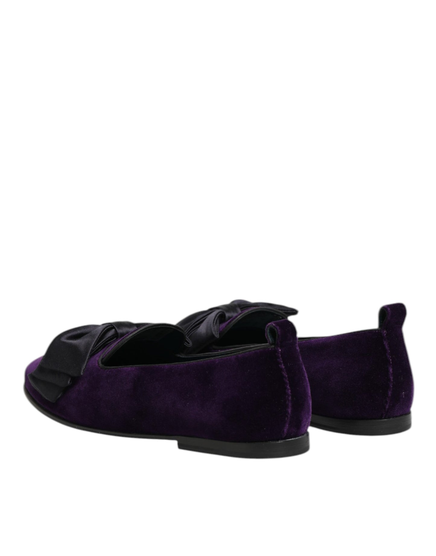 Dolce & Gabbana Lila Wildleder Baumwolle Schleife Slip On Loafers Schuhe