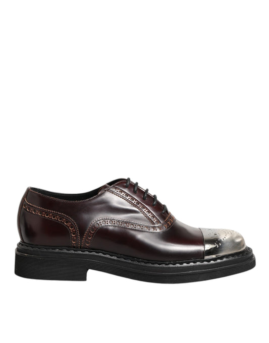 Dolce & Gabbana Braun Leder Lace Up Kleid Männer Oxford Schuhe