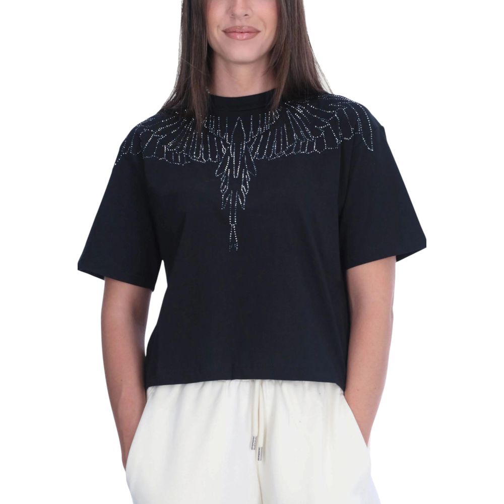 County of Milan Schwarzes T-Shirt aus Baumwolle