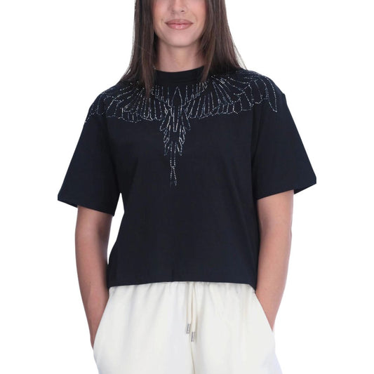 County of Milan Schwarzes T-Shirt aus Baumwolle