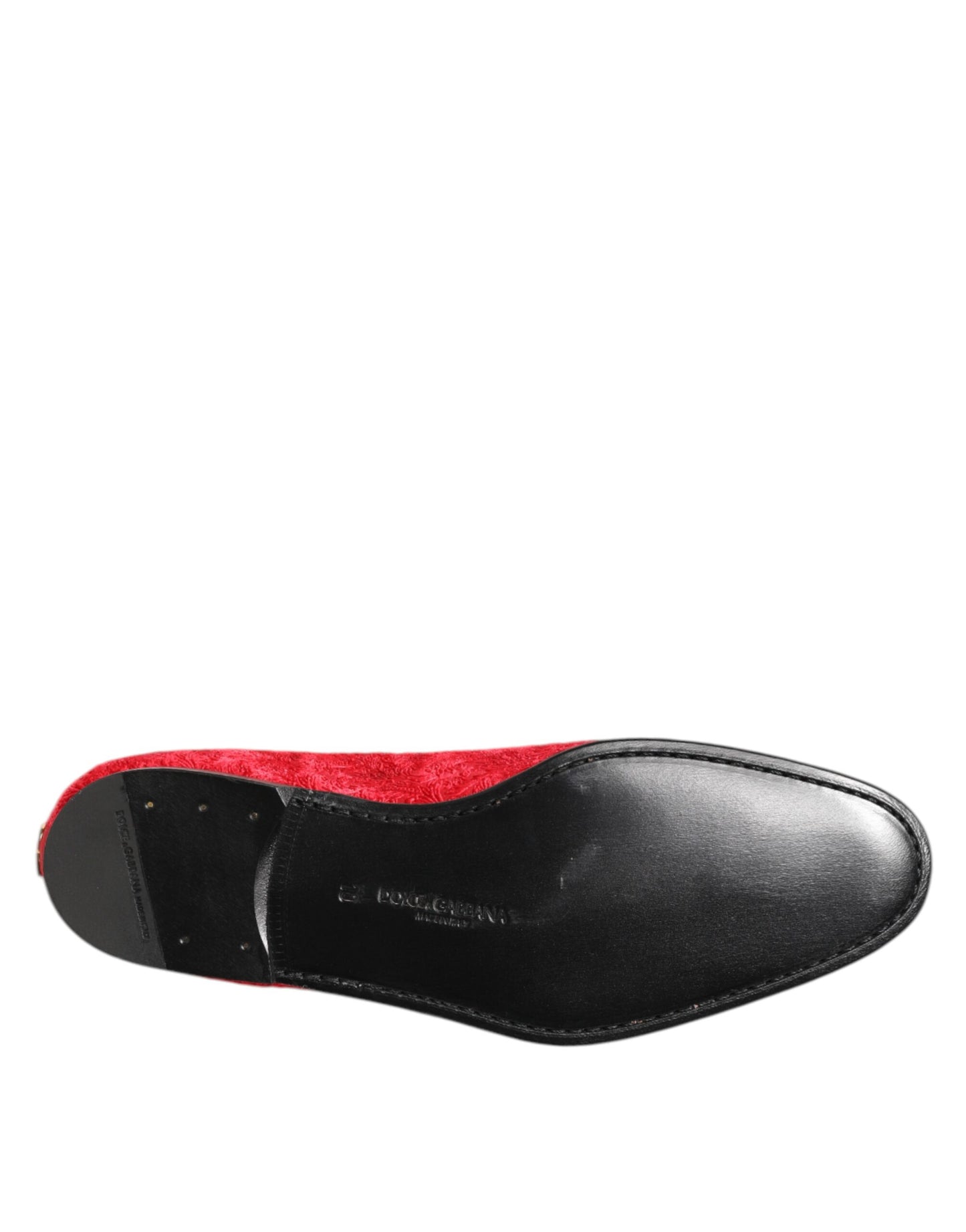 Dolce & Gabbana Rot Jacquard Loafers Formal Männer Kleid Schuhe