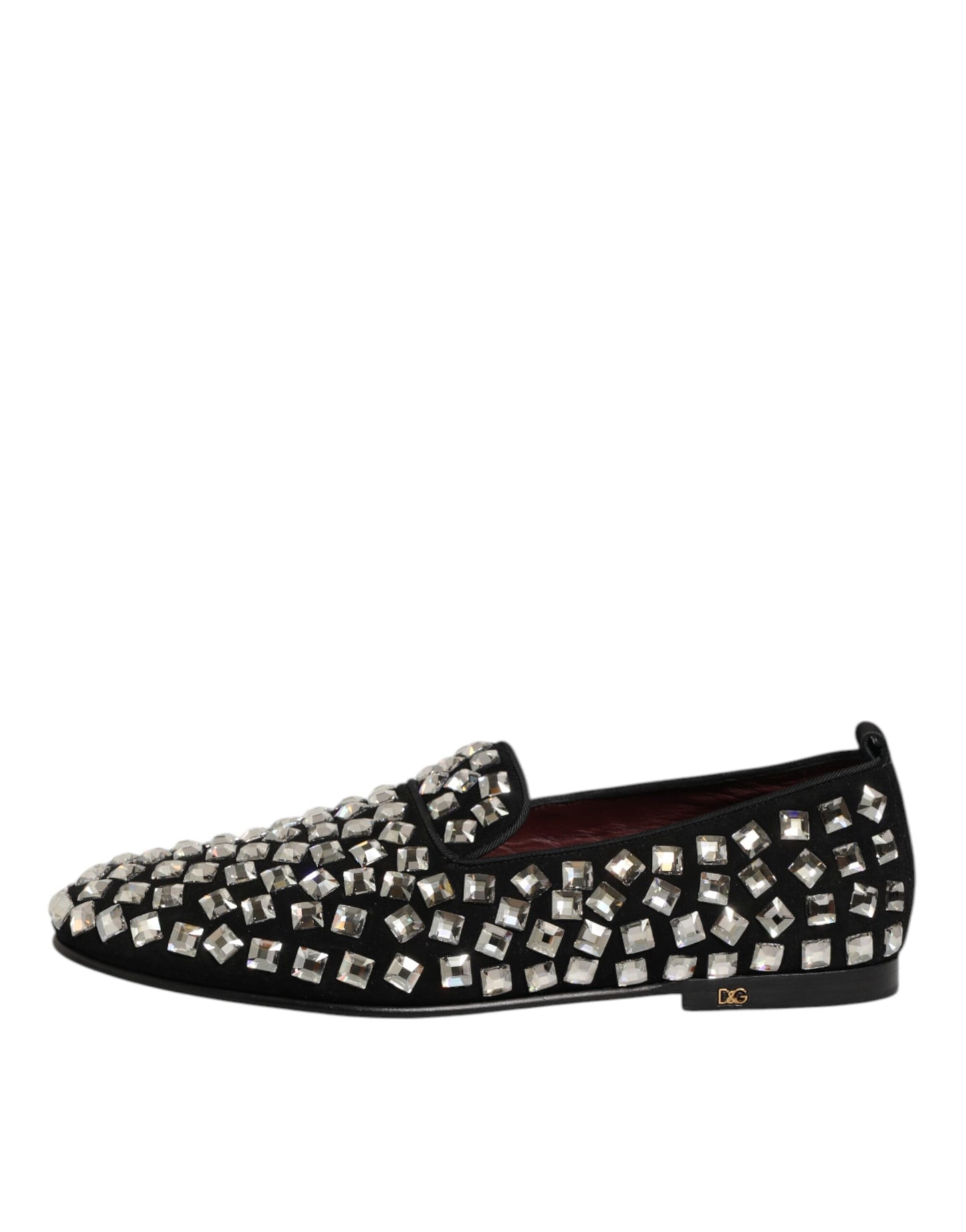 Dolce & Gabbana Schwarz Wildleder Kristalle Loafers Männer Kleid Schuhe
