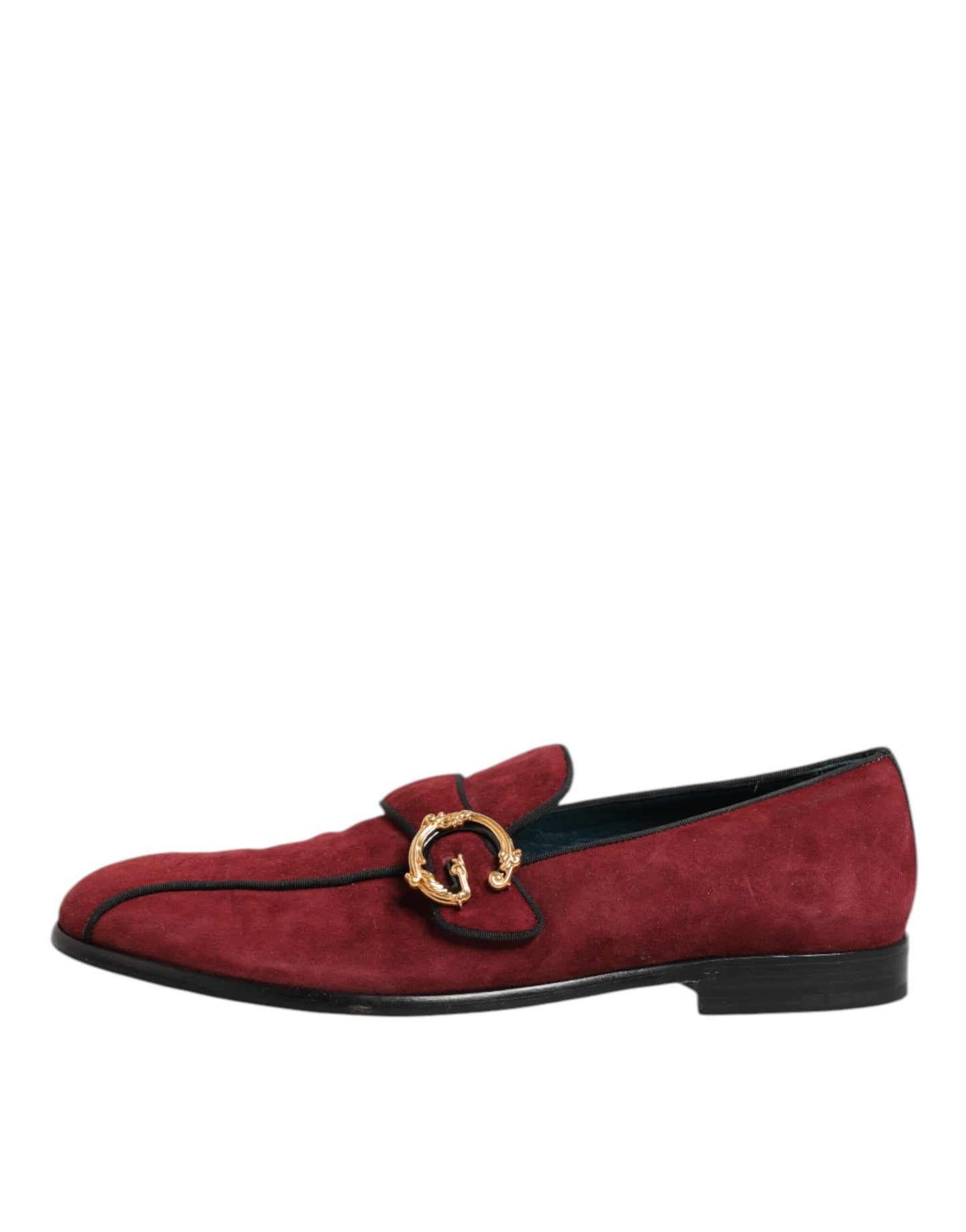 Dolce & Gabbana Bordeaux Wildleder Logo Loafers Formelle Schuhe
