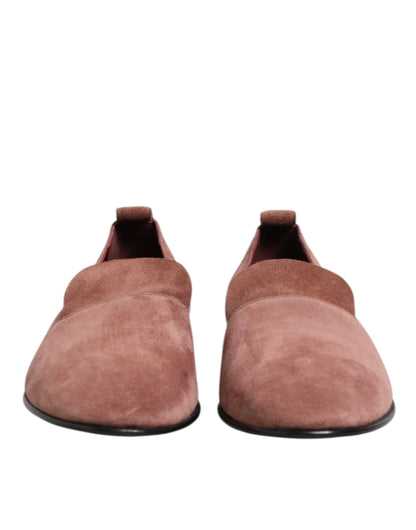 Dolce & Gabbana Rosa Wildleder Loafers Formal Männer Kleid Schuhe