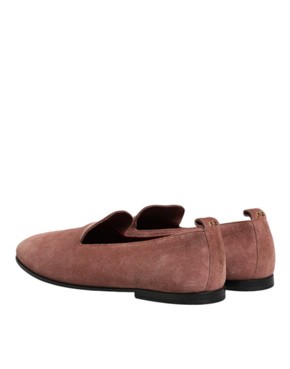 Dolce & Gabbana Rosa Wildleder Loafers Formal Männer Kleid Schuhe