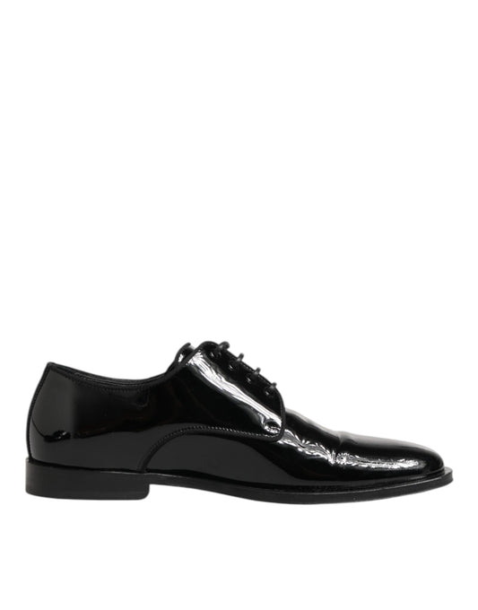 Dolce & Gabbana Schwarze Leder Schnürschuhe Derby Formal Dress Schuhe