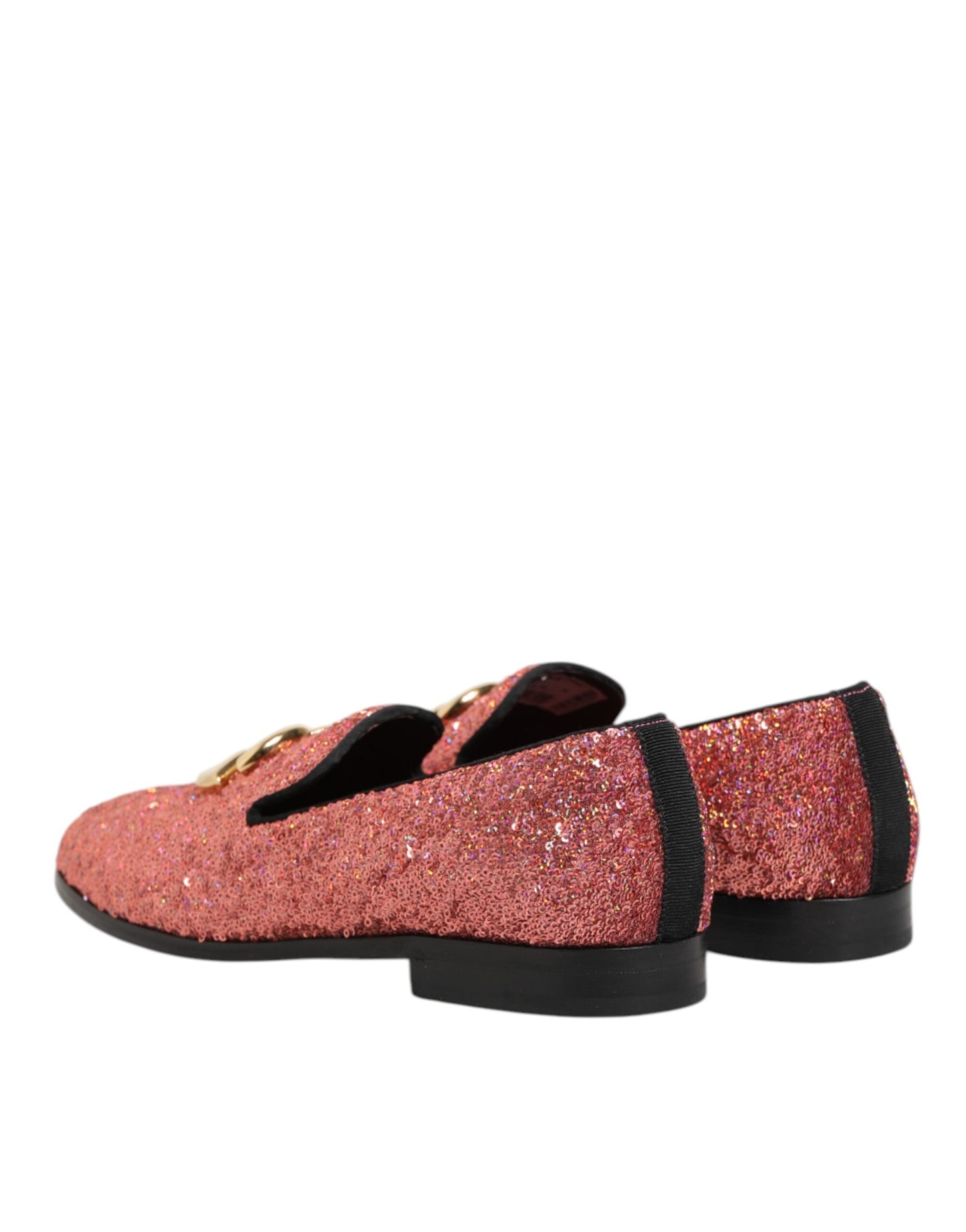 Dolce & Gabbana Rosa Pailletten Loafers Formal Kleid Männer Schuhe