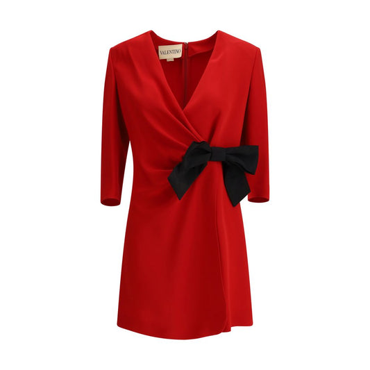 Valentino Kurzes Seidenkleid mit Schleife