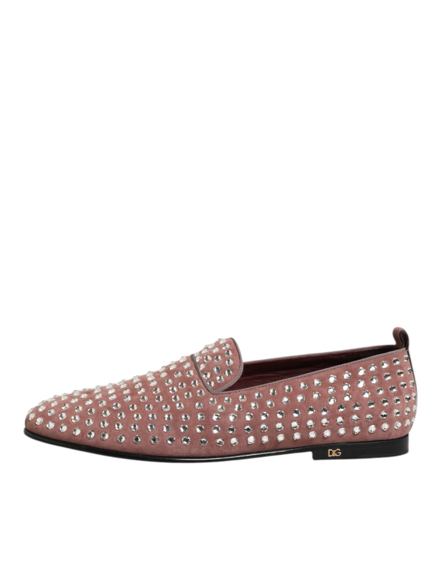 Dolce & Gabbana Rosa Wildleder Kristalle Loafers Männer Kleid Schuhe