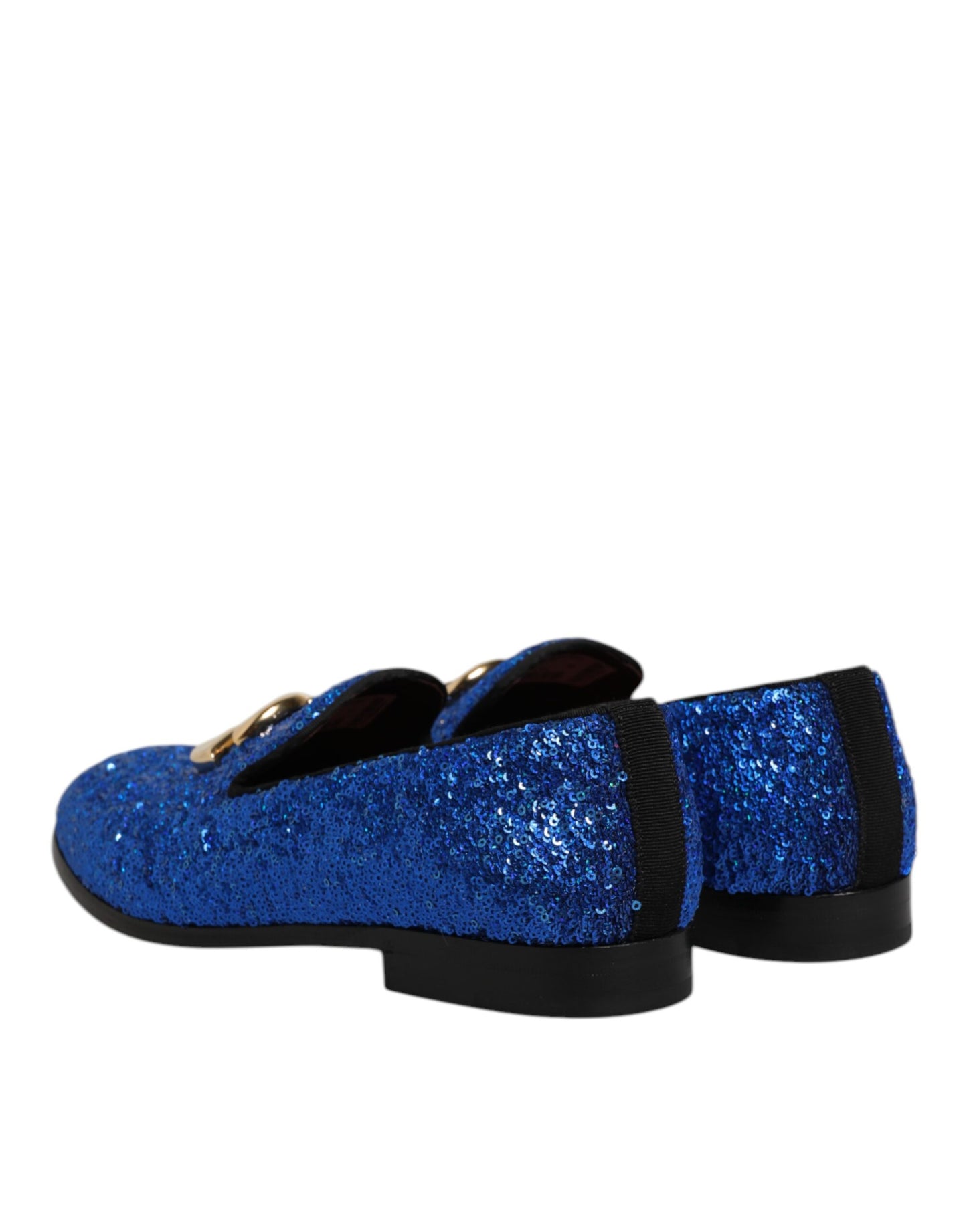 Dolce & Gabbana Blau Pailletten Loafers Formal Kleid Männer Schuhe