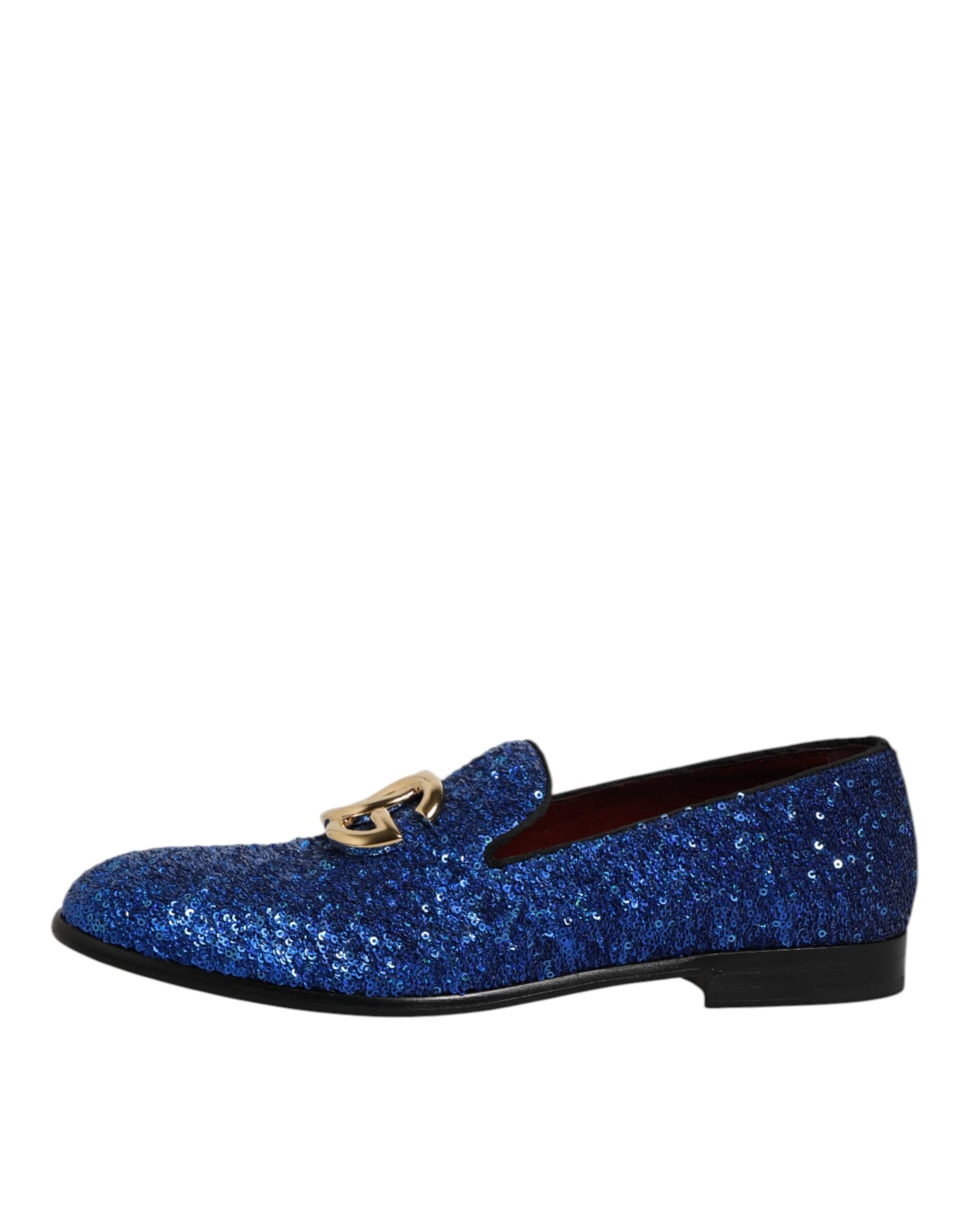 Dolce & Gabbana Blau Pailletten Loafers Formal Kleid Männer Schuhe