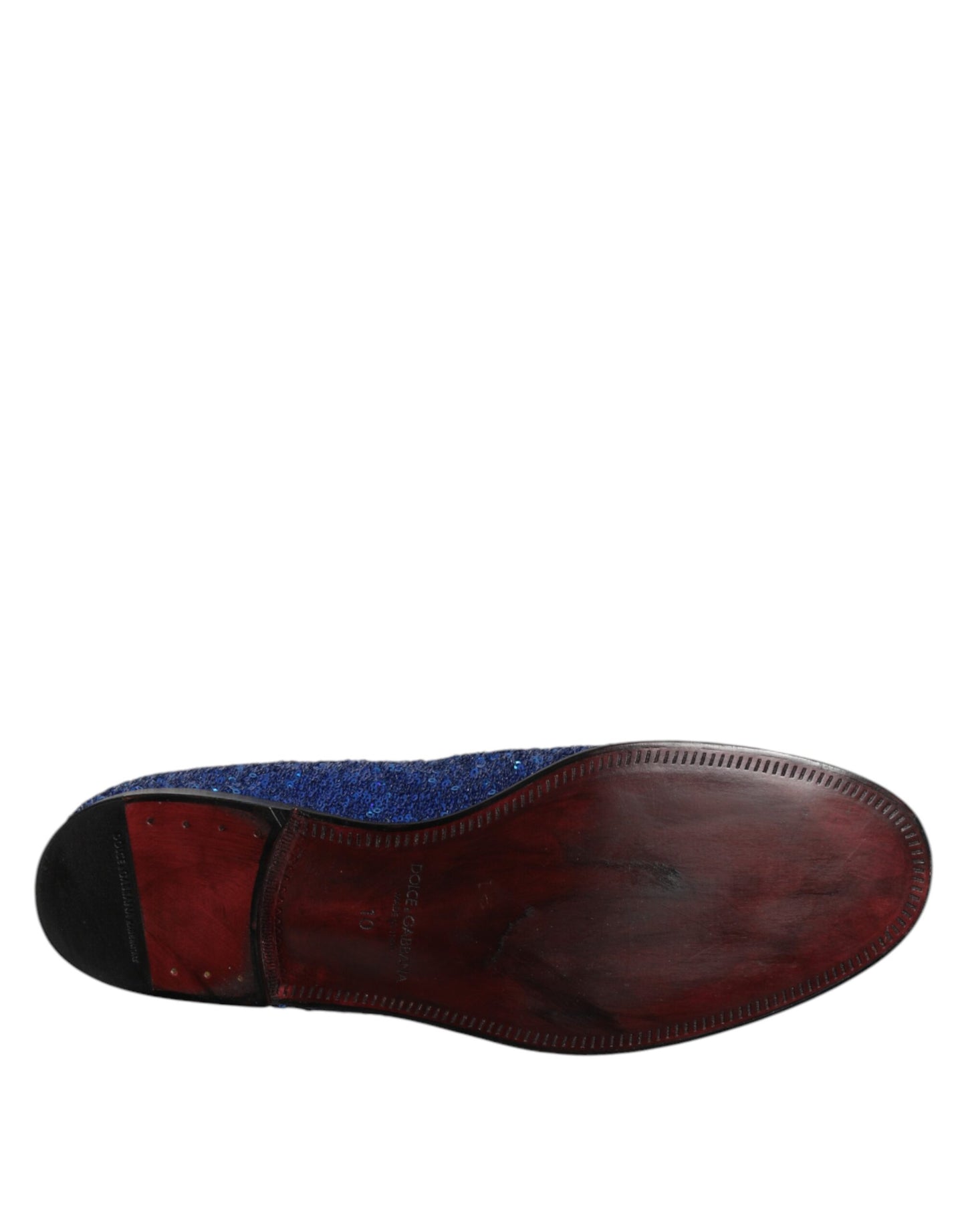 Dolce & Gabbana Blau Pailletten Loafers Formal Kleid Männer Schuhe