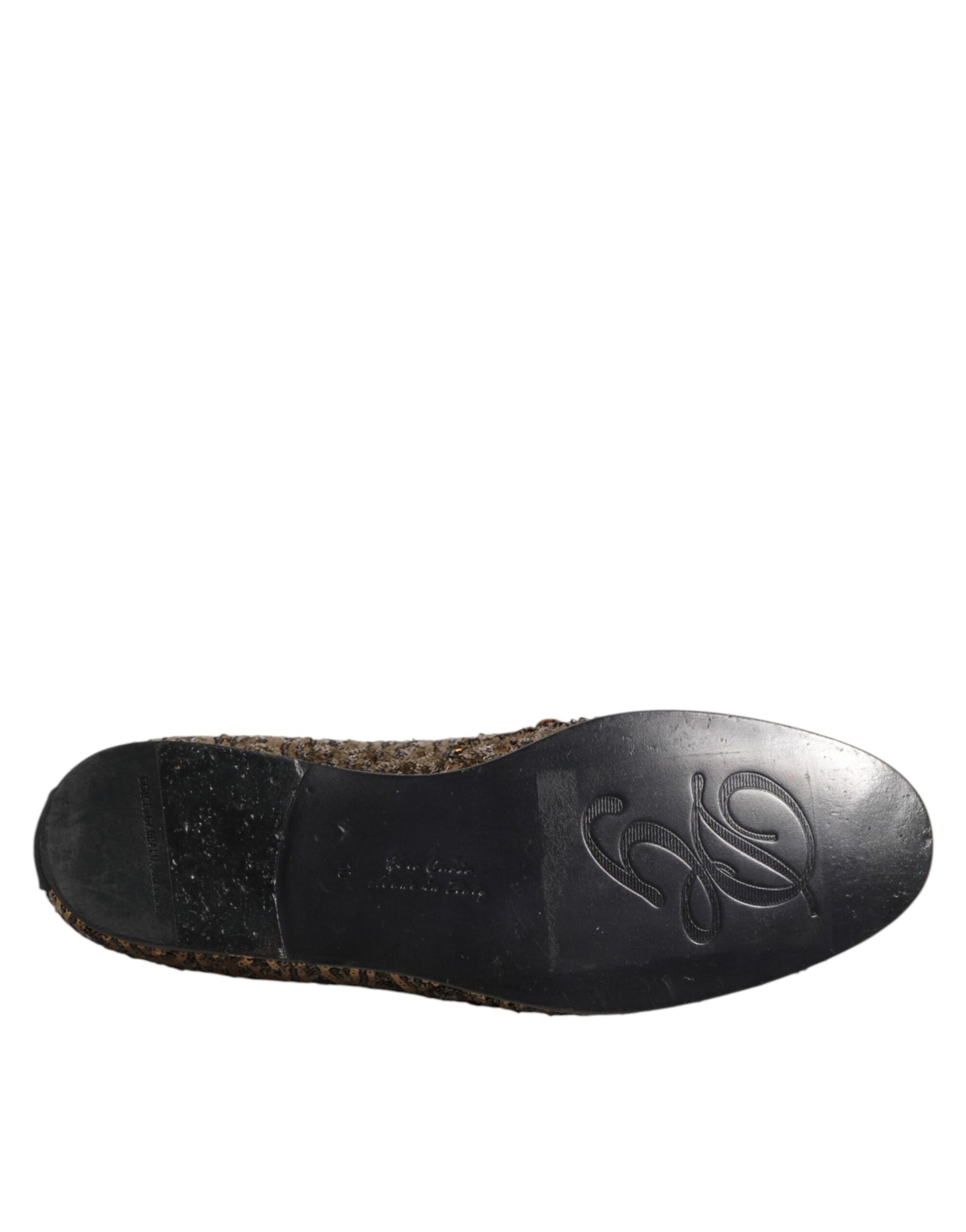 Dolce & Gabbana Gold Pailletten Slip On Loafers Männer Kleid Schuhe