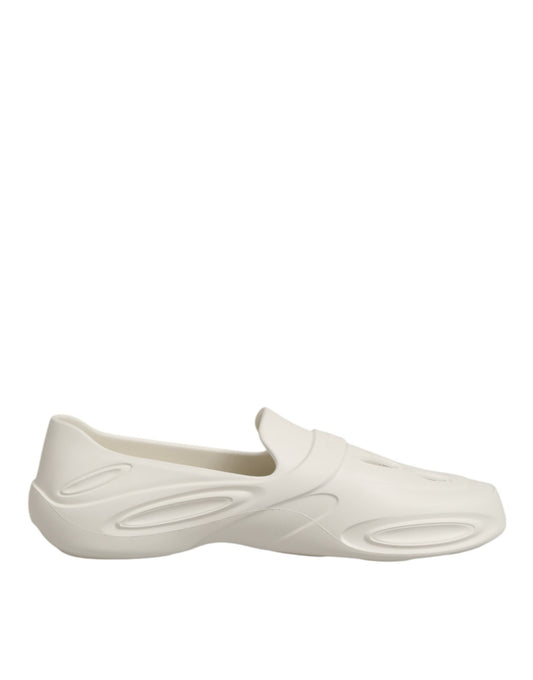 Dolce & Gabbana Weiße Gummirutschen Low Top Sneakers Schuhe