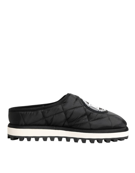 Dolce & Gabbana Schwarz Nylon Low Top Slip On Sneaker Schuhe