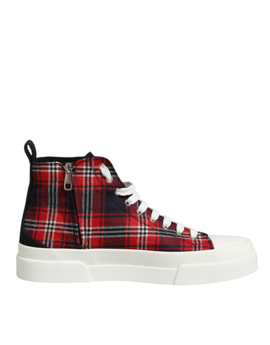 Dolce & Gabbana Multicolor Baumwolle High Top Männer Turnschuhe Schuhe