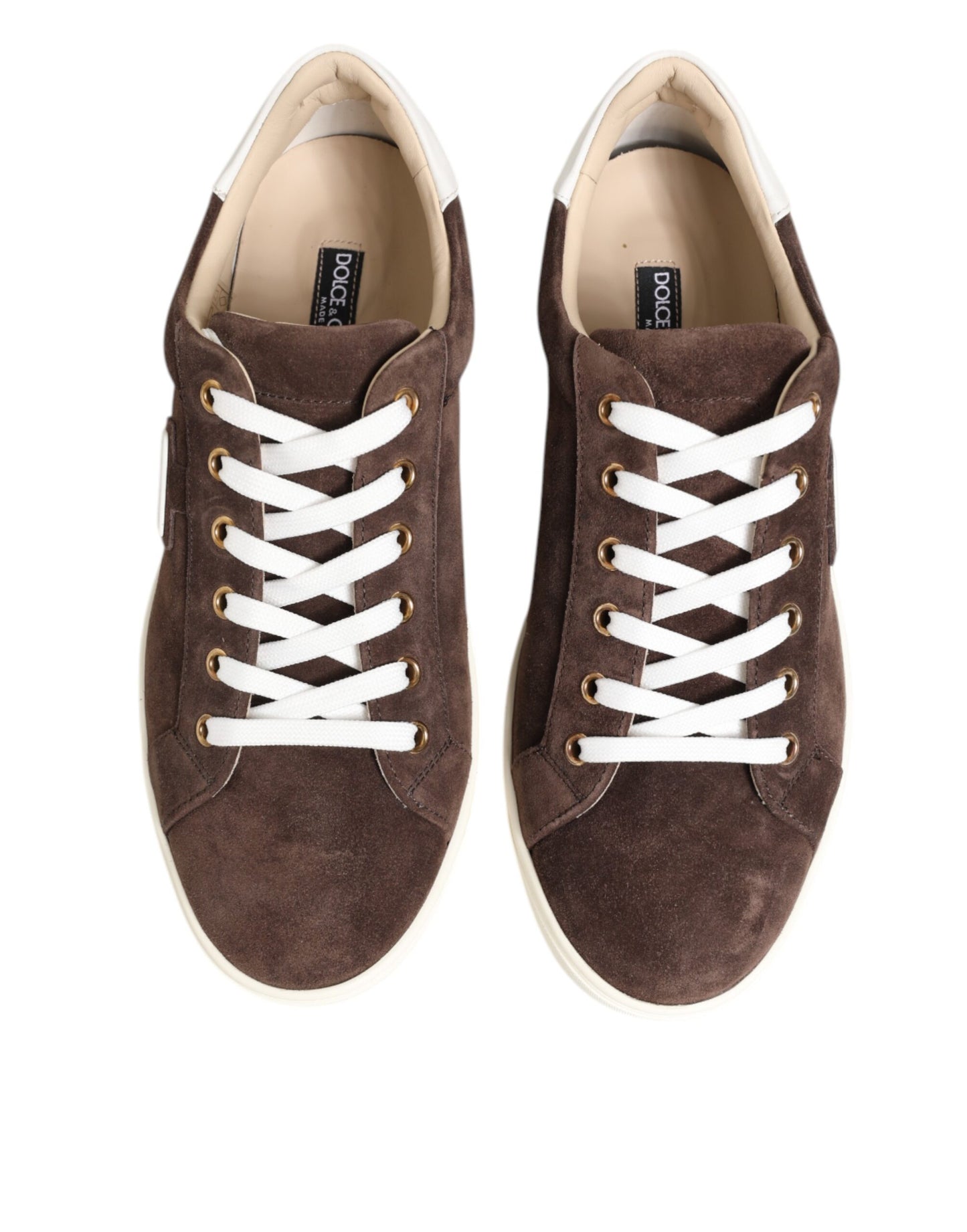 Dolce & Gabbana Braun Wildleder Leder Low Top Männer Turnschuhe Schuhe