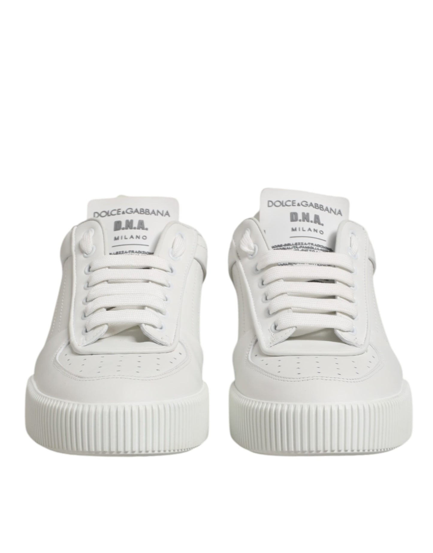 Dolce & Gabbana Weiß Miami Leder Low Top Turnschuhe Schuhe