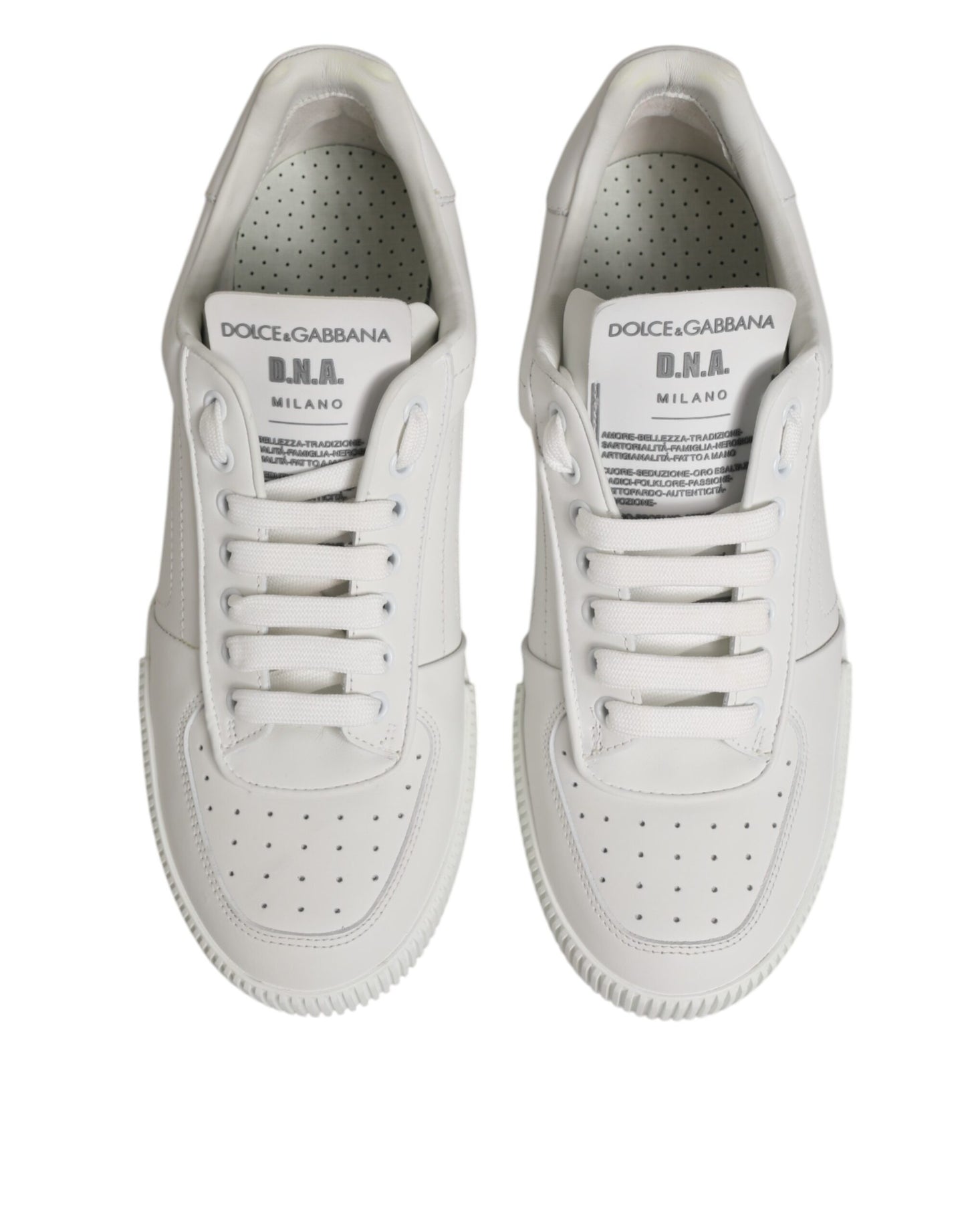 Dolce & Gabbana Weiß Miami Leder Low Top Turnschuhe Schuhe
