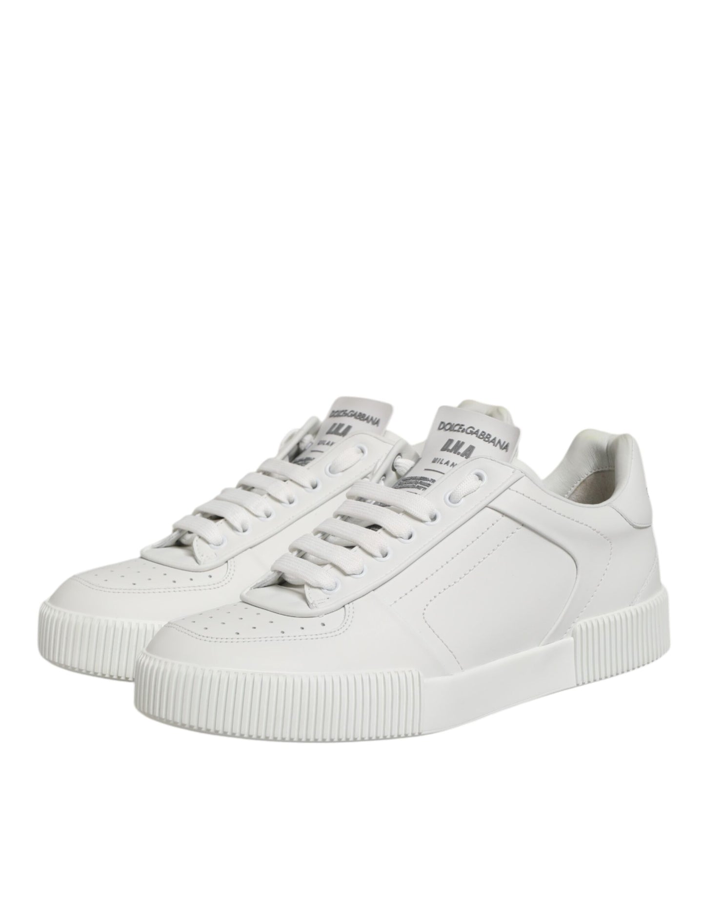 Dolce & Gabbana Weiß Miami Leder Low Top Turnschuhe Schuhe
