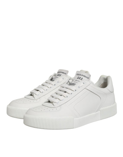 Dolce & Gabbana Weiß Miami Leder Low Top Turnschuhe Schuhe