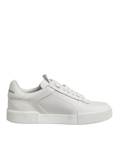 Dolce & Gabbana Weiß Miami Leder Low Top Turnschuhe Schuhe
