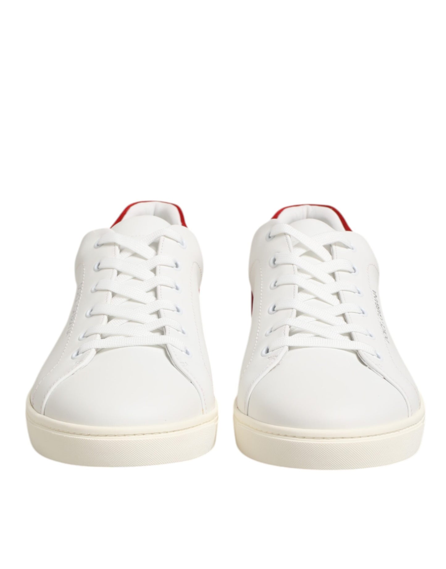 Dolce & Gabbana Weiß Rot Leder Low Top Männer Turnschuhe Schuhe