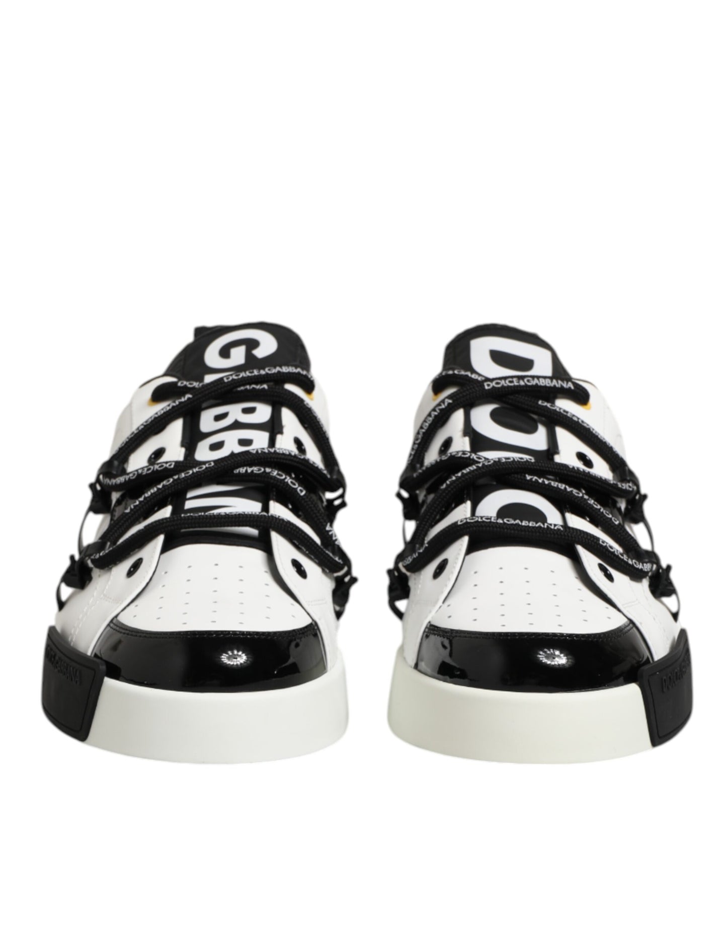 Dolce & Gabbana Weiß Leder Logo Portofino Turnschuhe Schuhe