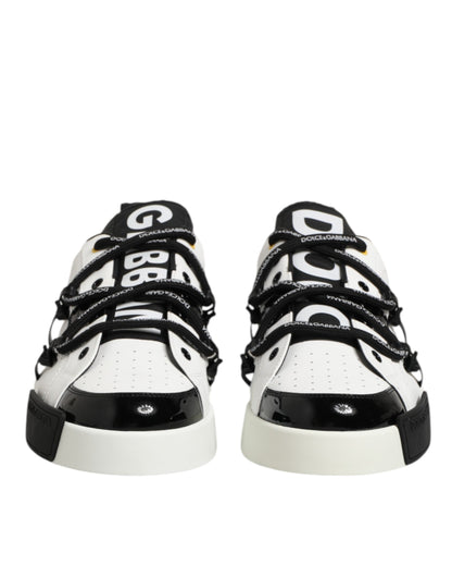 Dolce & Gabbana Weiß Leder Logo Portofino Turnschuhe Schuhe