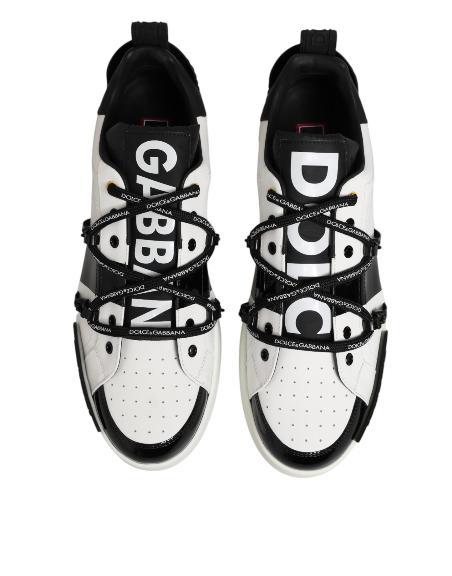 Dolce & Gabbana Weiß Leder Logo Portofino Turnschuhe Schuhe