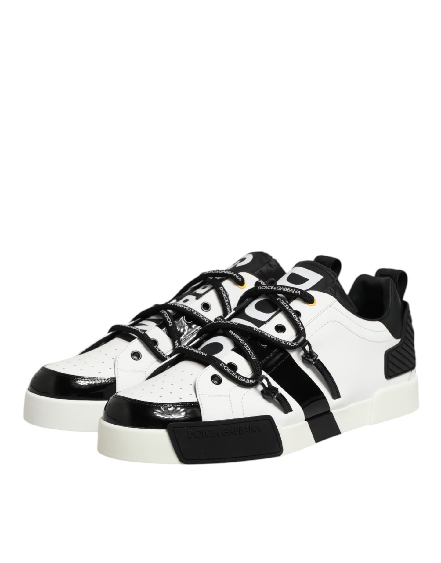 Dolce & Gabbana Weiß Leder Logo Portofino Turnschuhe Schuhe