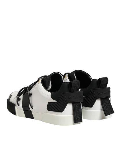 Dolce & Gabbana Weiß Leder Logo Portofino Turnschuhe Schuhe