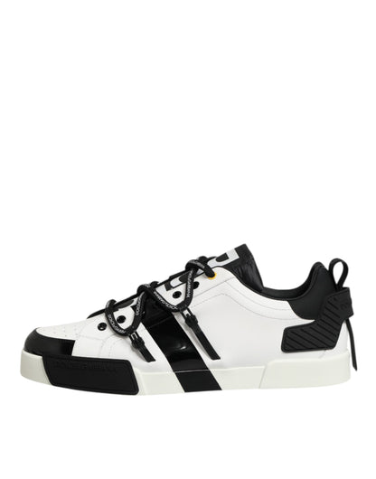 Dolce & Gabbana Weiß Leder Logo Portofino Turnschuhe Schuhe