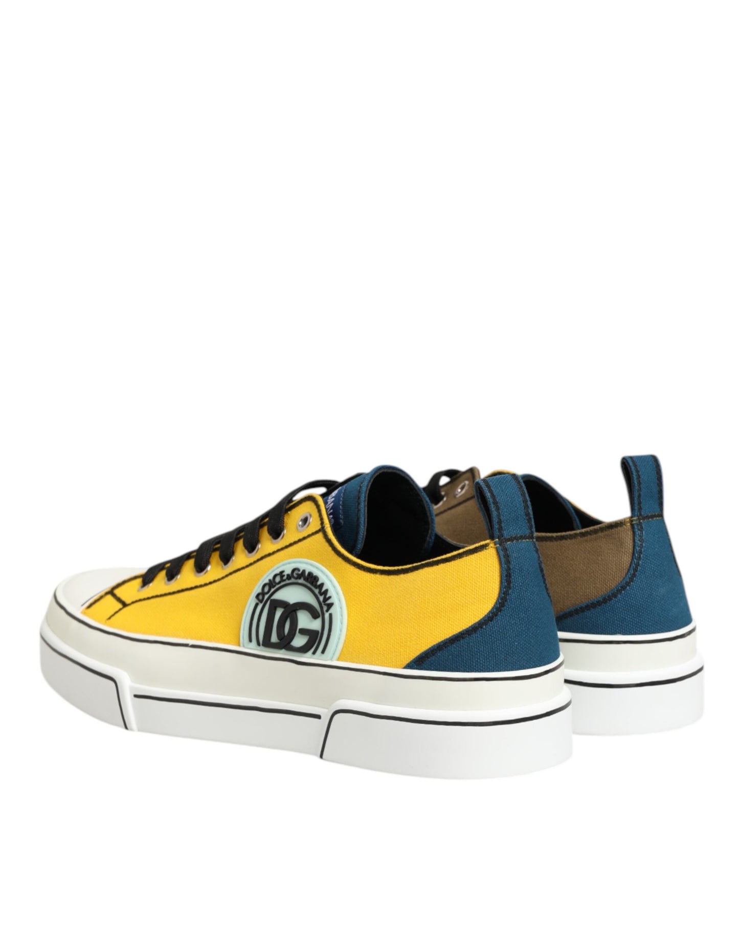 Dolce & Gabbana Multicolor Baumwolle Logo Low Top Sneakers Schuhe