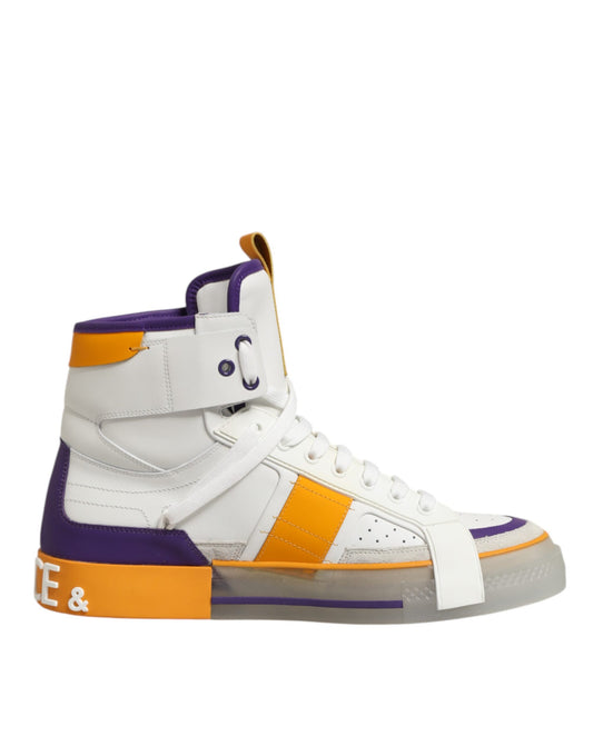 Dolce & Gabbana Multicolor Leder High Top Männer Turnschuhe Schuhe