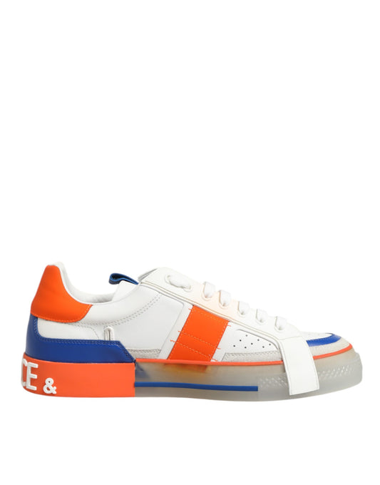 Dolce & Gabbana Multicolor Leder Low Top Männer Turnschuhe Schuhe