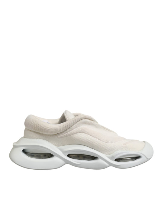 Dolce & Gabbana Weiß Lace Up Wave Low Top Männer Sneaker Schuhe