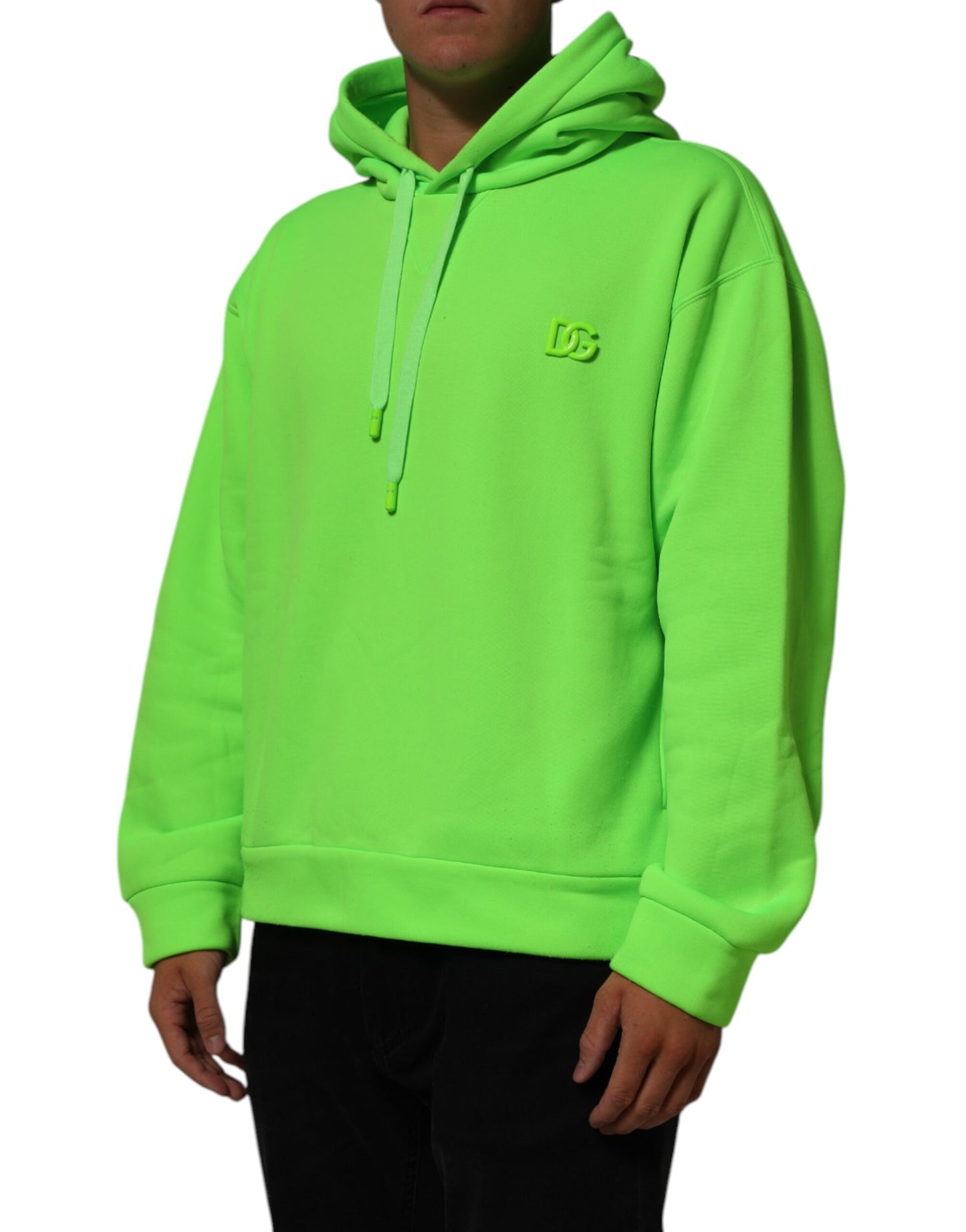 Dolce & Gabbana Grünes DG Logo Herren Sweatshirt mit Kapuze Pullover