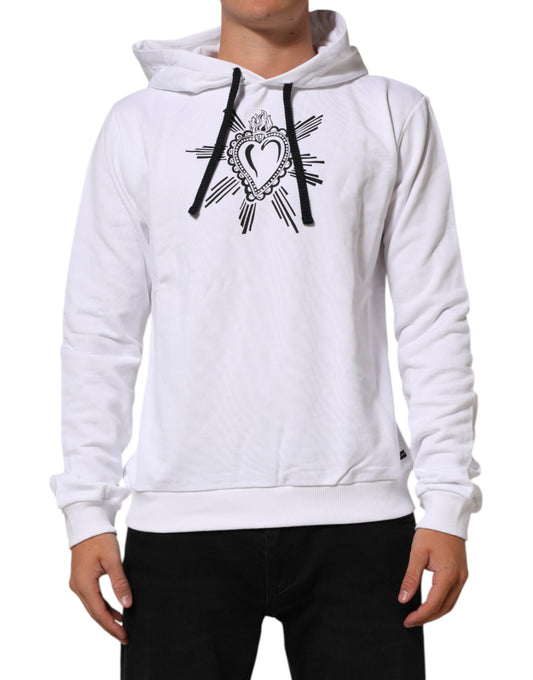 Dolce & Gabbana Weißes Sacred Heart Sweatshirt mit Kapuze Pullover
